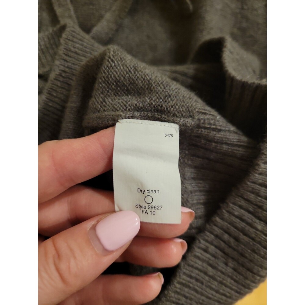 J.Crew Women’s 100% Cashmere Hoodie Sweater Size M Gray Pullover Drawstring - Picture 8 of 8
